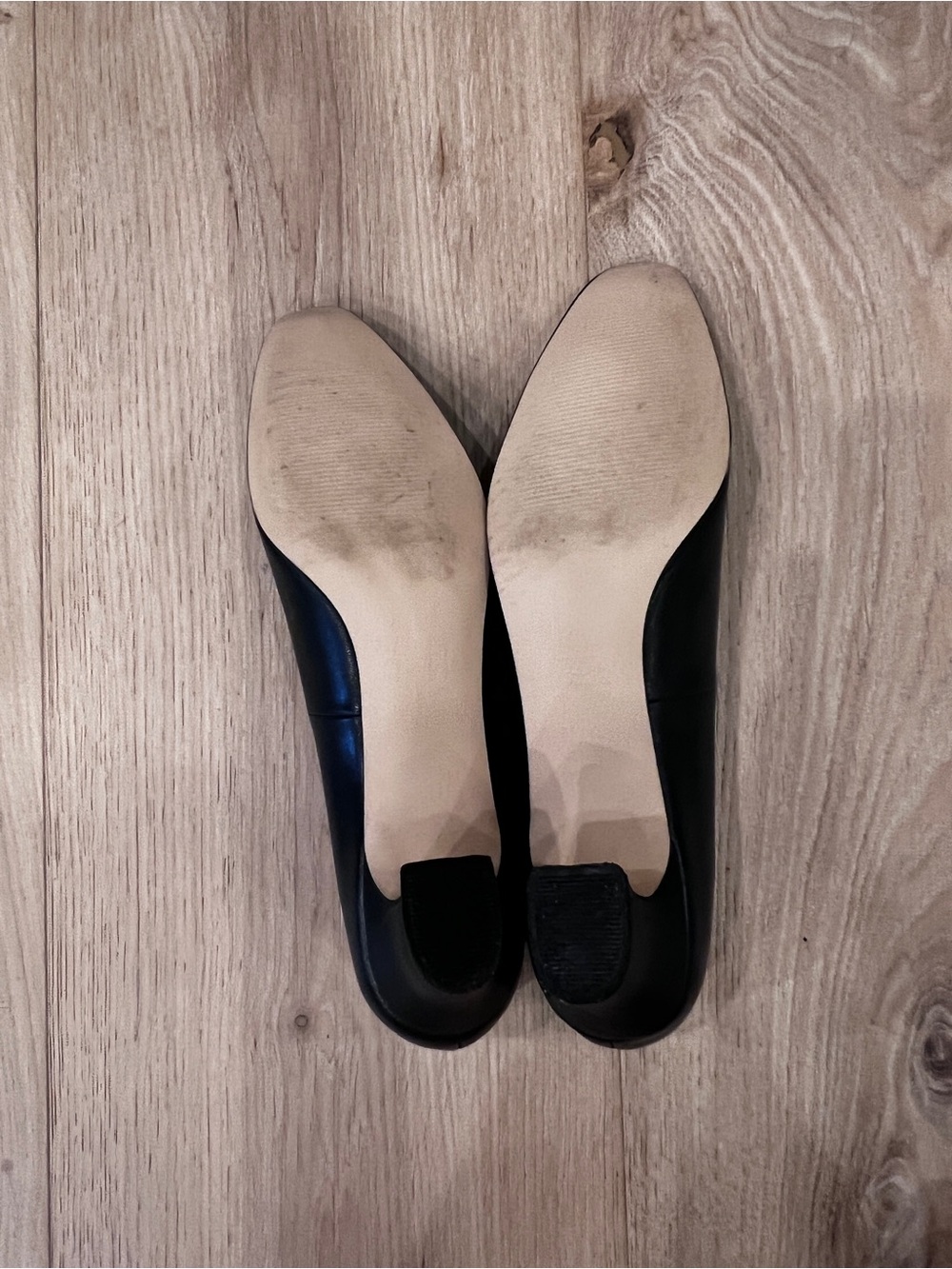 Ros Hommerson Navy Blue Leather Classic Pump | Low Block Heel Size 11S - Picture 8 of 8